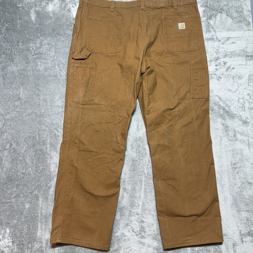 Carhartt Relaxed Fit Work Pants Men's 44X32 Brown Tan Canvas Straight - Picture 1 of 9